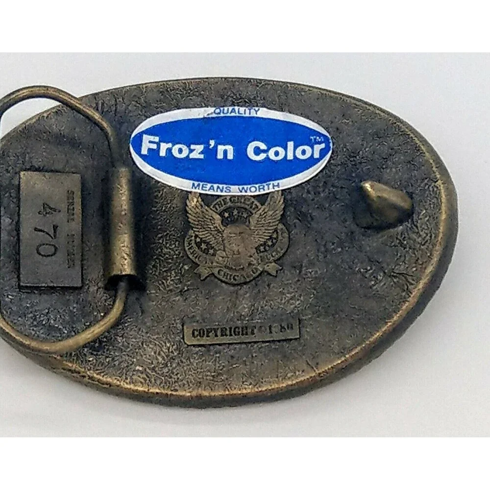 LKNW VTG Great American Buckle Co. Froz 'n Color Enamel Flying Duck #470 1980